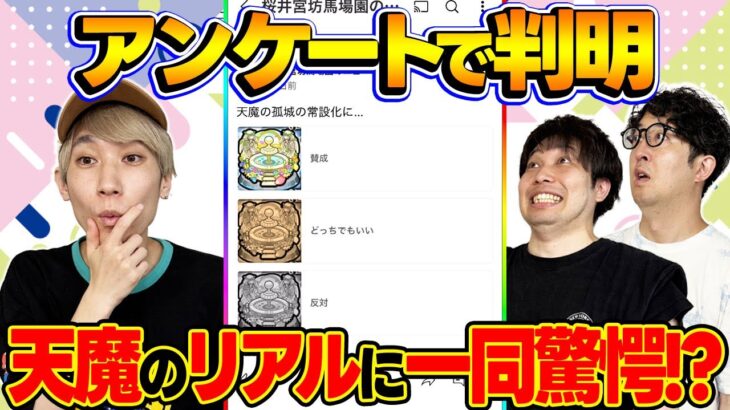 【動画まとめ】【モンスト】天魔の孤城に対するリアルな意見に一同驚愕!?視聴者投票ランキング！【視聴者アンケート】